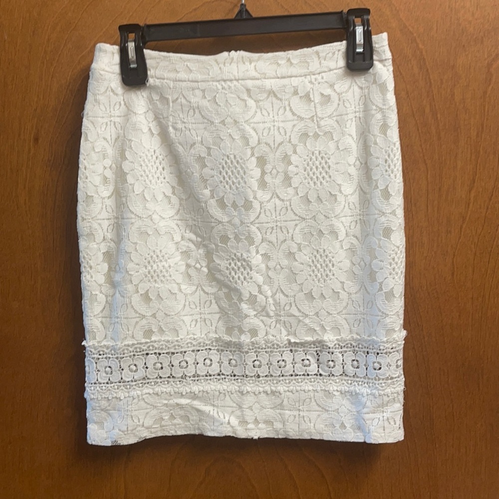White lace skirt